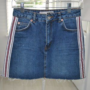 TopShop Denim Skirt with Side Stripes
